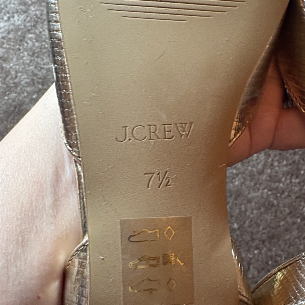 J. Crew gold metallic pointy toe slingback flats - Picture 8 of 8